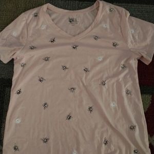 Large bee kind pink V neck top NWOT